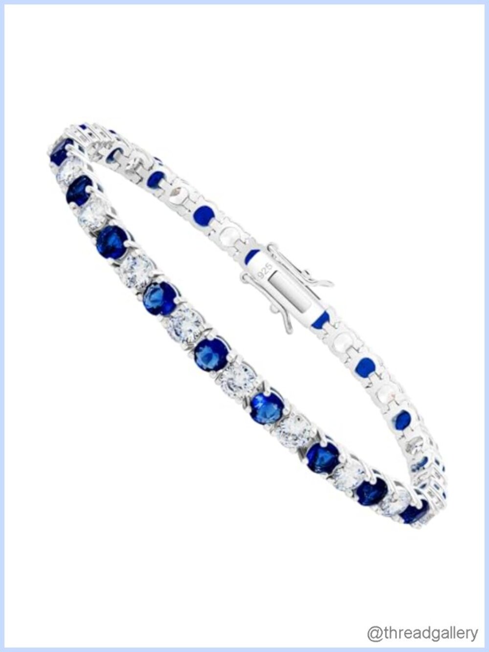 925 Sterling Silver 4mm Tennis Bracelet White Gold Plated 7in Stackable